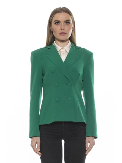 Alexia Admor Lianne Classic Double Breasted Button Front Closure In Sage