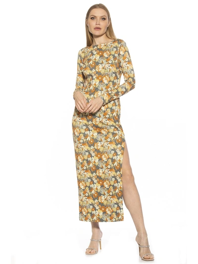 Alexia Admor Lexy Long Sleeve Maxi Dress In Multi