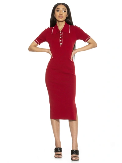 Alexia Admor Dinah Midi Dress In Red