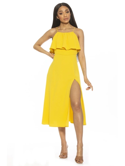 Alexia Admor Hailee Midi Dress In Yellow