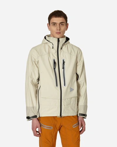 And Wander Off-white Rain Jacket In Neutrals