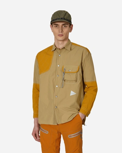 And Wander Cordura Rip Mix Shirt In Beige