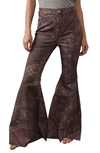 Free People We The Free Just Float On Flare Leg Jeans In Chocolate Combo