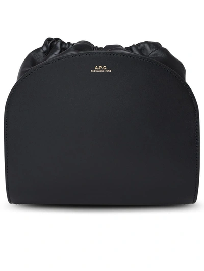 Apc A.p.c. Black Leather Demi-lune Mini Bag