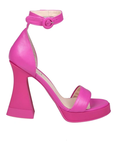 Agl Attilio Giusti Leombruni Janis Sandal In Fuchsia Leather In Pink