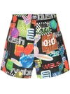 Ambush Graphic-print Elasticated-waistband Shorts In Red