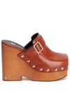 Ami Alexandre Mattiussi 120mm Leather Platform Clogs In Brandy