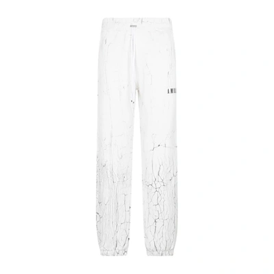Amiri Cracked-print Track Pants In White