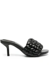 Ash Black Slip-on Mules With Braided Band In Leather Woman In Black