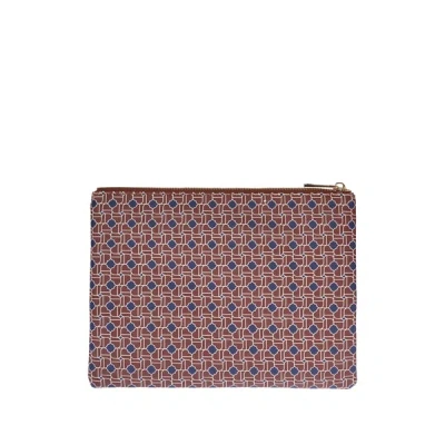 64 Bld Haussmann Paris Pochette Imprimée En Coton Mélangé In Brown