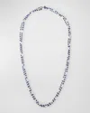 64 FACETS 18K WHITE GOLD DIAMOND AND BLUE SAPPHIRE BEAD NECKLACE