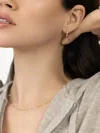 64 Facets 18k Yellow Gold Linear Huggie Diamond Earrings In Gold