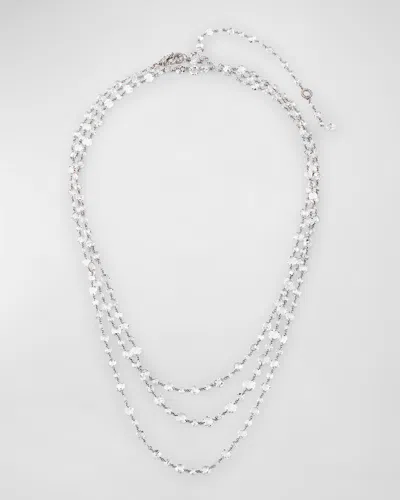 64 Facets Platinum Brilliant And Rose Cut Diamond Long Necklace, 64"l In Metallic