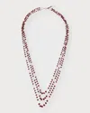 64 FACETS PLATINUM NECKLACE WITH SPINEL AND DIAMONDS, 26"L
