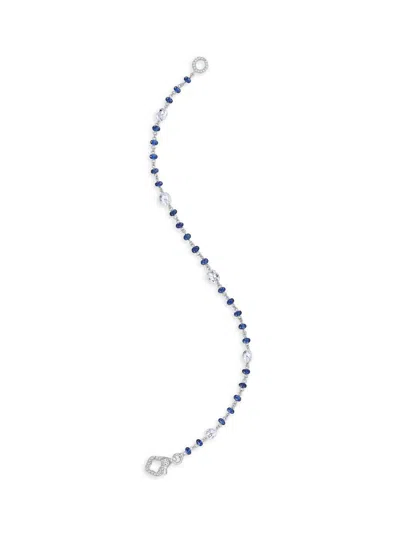 64 Facets Women's Ethereal 18k White Gold, Blue Sapphire & 0.76 Tcw Diamond Bracelet In Silver