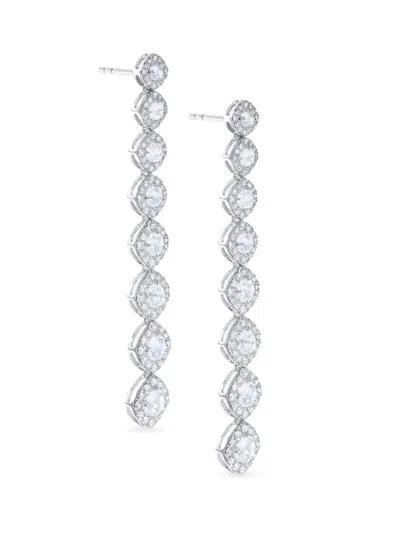 64 Facets Women's Linear 18k White Gold & 3.01 Tcw Diamond Drop Earrings In Silver