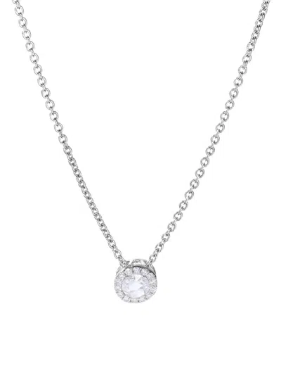 64 Facets Women's Scallop 18k White Gold & 0.41 Tcw Diamond Pendant Necklace In Metallic