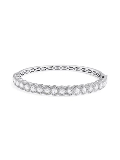 64 Facets Women's Scallop 18k White Gold & 2.58 Tcw Diamond Bangle In Silver