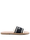 Bally 15mm Logo-print Open-toe Mules In Black/bone