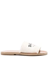 Bally Logo-print Frayed Sandals In Bone
