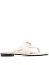 Bally Logo-embellishment Leather Mules In Yellow/gold