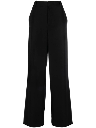 Balmain Mid-rise Wide-leg Trousers In Black