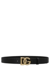 Dolce & Gabbana Black Belt With Buckle Closure And Interwoven Design In Leather Man