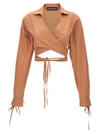 Andreädamo Andreādamo 'criss Cross' Cropped Shirt