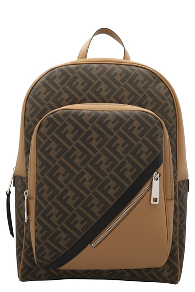 Fendi Ff Backpack In Brown