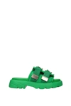 BOTTEGA VENETA SLIPPERS AND CLOGS FABRIC GREEN GRASS