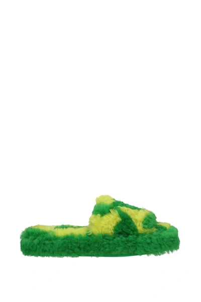 サンダル・ミュール BOTTEGA VENETA  Slippers and Clogs Women Leather Green/Kiwi Bottega Veneta Slippers and Clogs Women Leather Green/Kiwi