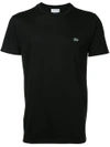 Lacoste Logo-embroidered Crew-neck T-shirt In Black