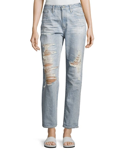 Ag Phoebe Distressed Straight-leg Jeans In 22 Year Fearless