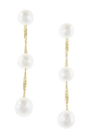 Effy 14k Yellow Gold Freshwater Pearl Drop Earrings In Yellow Gold
