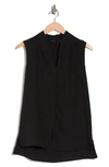 T Tahari Edie Sleeveless V-neck Top - Exclusive In Black