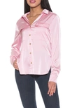 Alexia Admor Long Sleeve Button-up Shirt In Pink