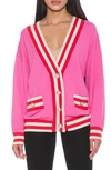 ALEXIA ADMOR FRANCES STRIPE TRIM CARDIGAN