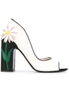 FABRIZIO VITI open toe daisy heel pumps,FV34P0LISHEDCALF12059768