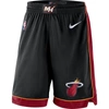 NIKE NIKE BLACK 2019/20 MIAMI HEAT ICON EDITION SWINGMAN SHORTS