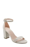 Bandolino Kindlie 2 Womens Faux Suede Ankle Strap Heels In Vanilla Multi
