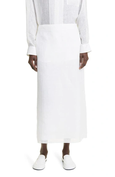 The Row Berth Linen Maxi Skirt In Ivory