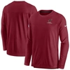 Nike Cardinal Arizona Cardinals Sideline Lockup Performance Long Sleeve T-shirt In Cardinal