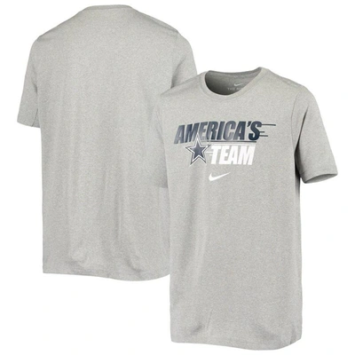 Nike Kids' Youth  Heathered Grey Dallas Cowboys Local Motion Performance T-shirt In Charcoal