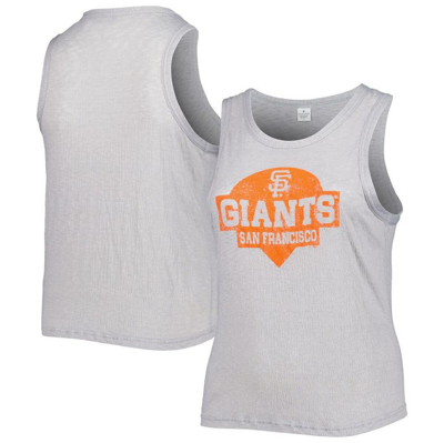 Soft As A Grape Women's  Gray San Francisco Giants Plus Size High Neck Tri-blend Tank Top