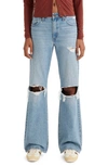 LEVI'S RIPPED BAGGY BOOTCUT JEANS