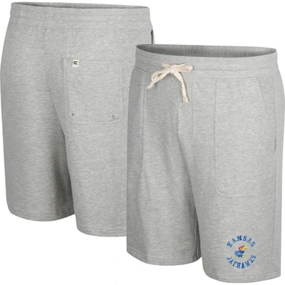COLOSSEUM COLOSSEUM HEATHER GRAY KANSAS JAYHAWKS LOVE TO HEAR THIS TERRY SHORTS