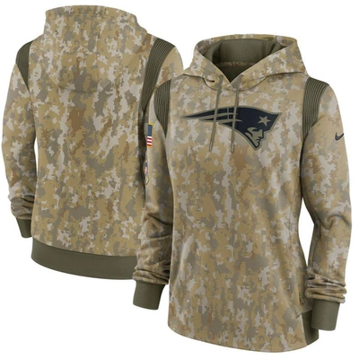 Nike Women's Olive New England Patriots 2021 Salute To Service Thermal Performance Pullover Hoodie
