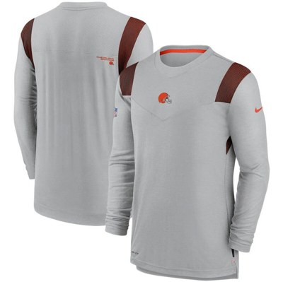 Nike Gray Cleveland Browns Sideline Player Uv Performance Long Sleeve T-shirt