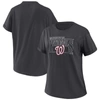 Wear By Erin Andrews Charcoal Washington Nationals Oversized Boyfriend T-shirt In Charcoal