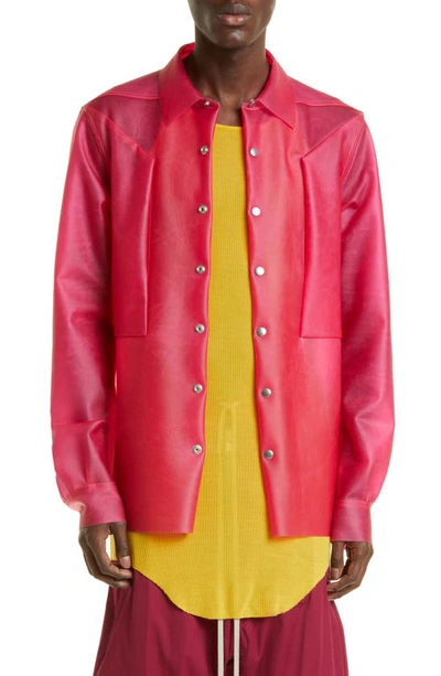 Rick Owens Fog-pocket Sheer Overshirt In Pink | ModeSens Rick Owens Fog-pocket Sheer Overshirt In Pink | ModeSens